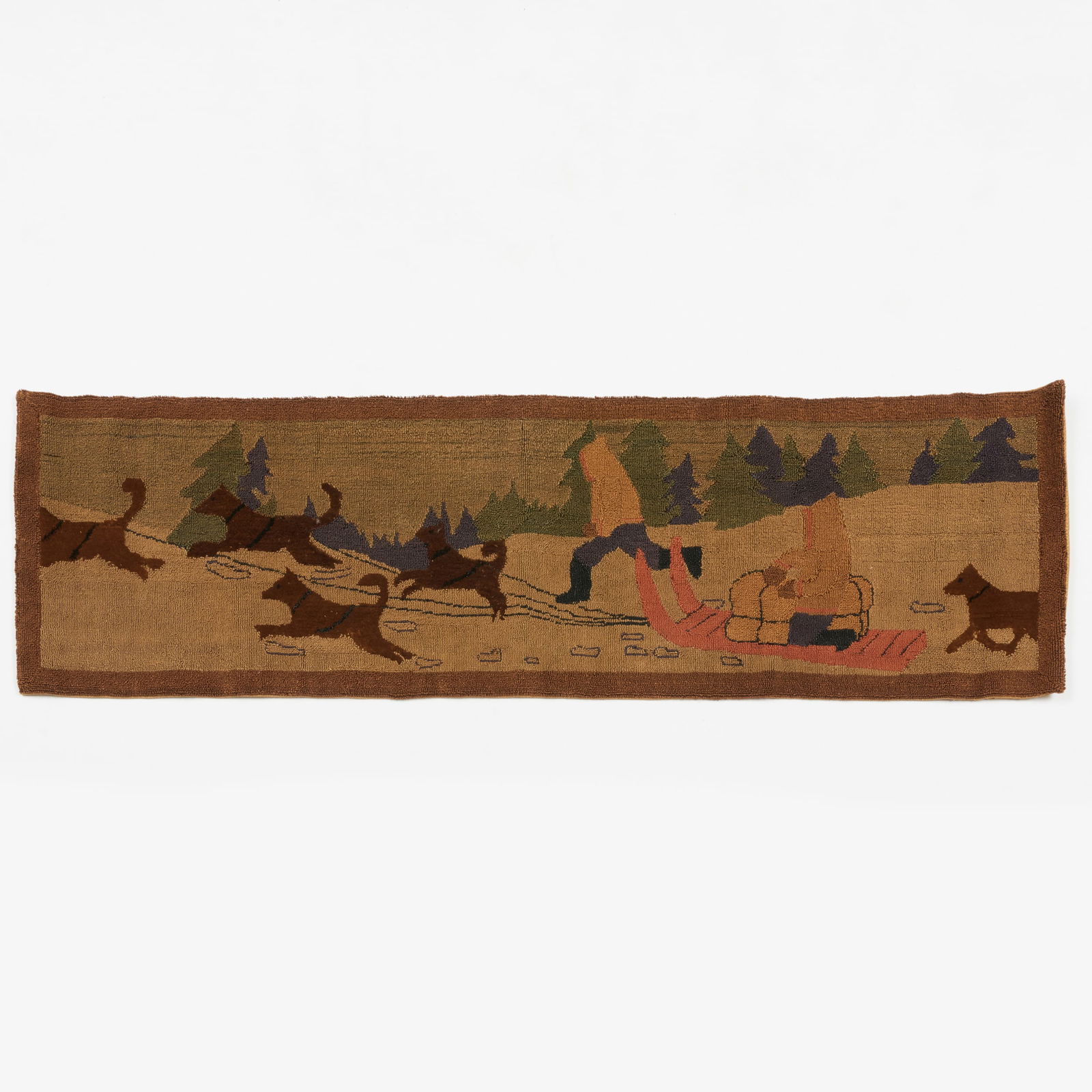 Two Grenfell Hooked Rugs with Dog Sledding Teams (1 of 4)