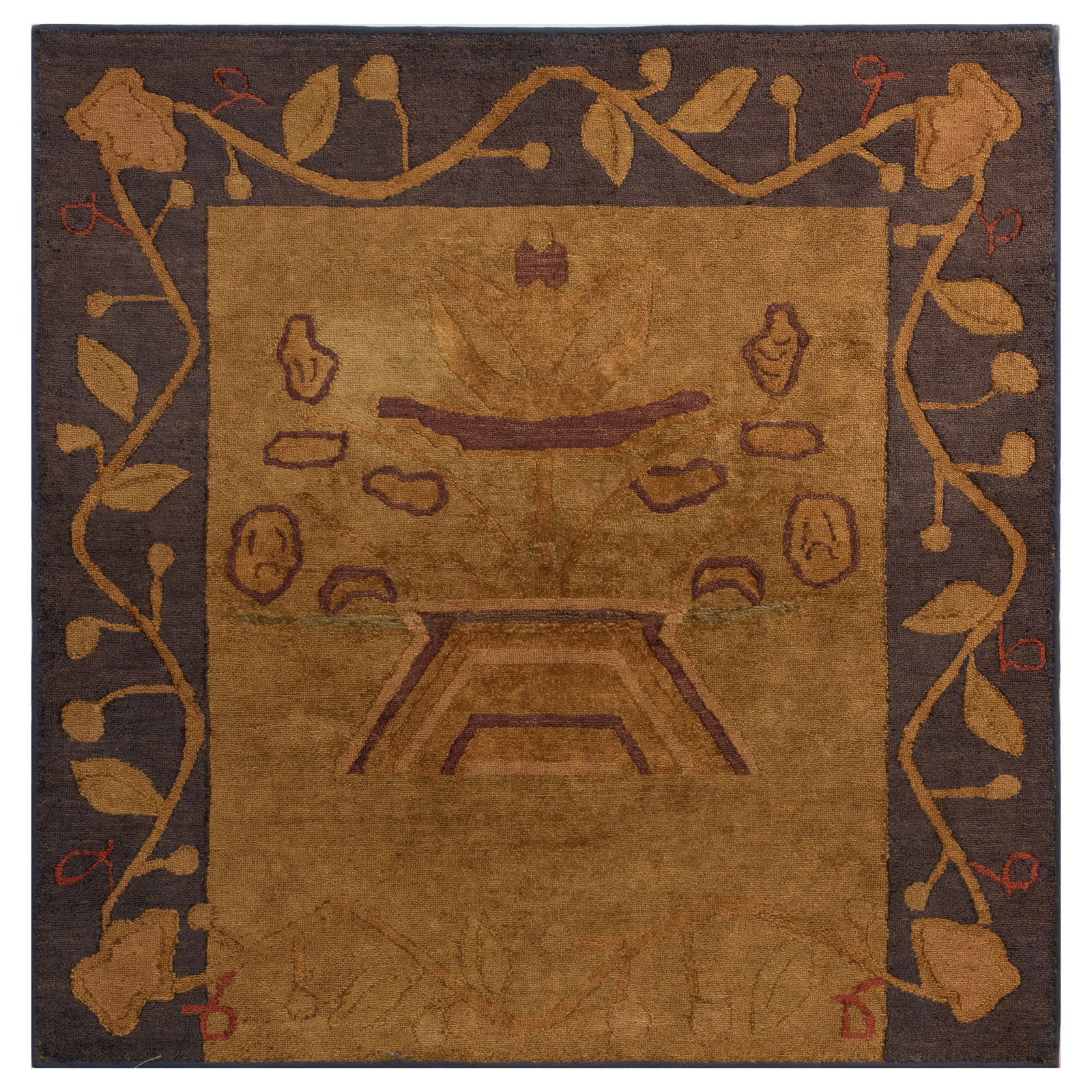 Grenfell Hooked 'Prayer' Rug (1 of 2)