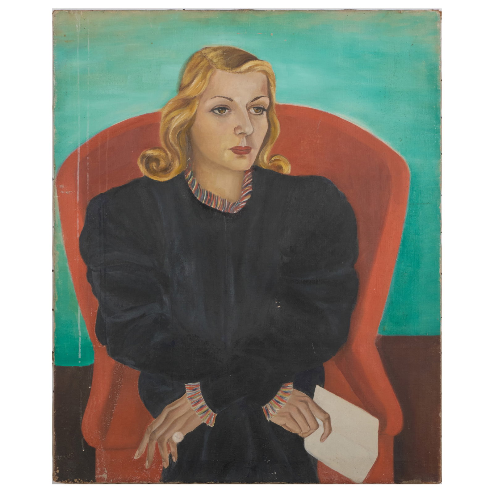 Francois Stahly (1911-2006): Untitled: Francois Stahly (1911-2006): Untitled Oil on canvas, unsigned. 34 x 28 in., unframed. Collection of John Githens and Ingeborg ten Haeff, NY.