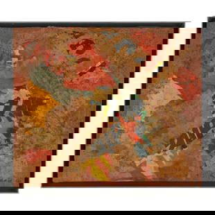 Ernest Leyden Van (1892-1969): Untitled: Ernest Leyden Van (1892-1969): UntitledMixed media collage on paperboard, 1960, signed 'Leyden Van' and dated lower right.15 3/4 x 18 1/2 in., 17 x 19 3/4 in. (frame). Collection of John Githens and