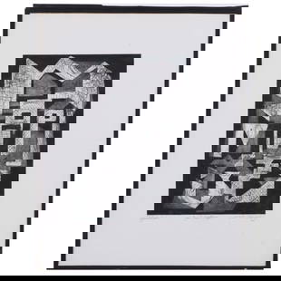 Xanti Schawinsky (1904-1979): Gladiators: Xanti Schawinsky (1904-1979): Gladiators Etching in black on laid paper, 1951, signed, titled, dated and inscribed 'For Paul + Inge' in pencil. 22 x 18 in. (sheet), unframed. Gift of the artist; Colle