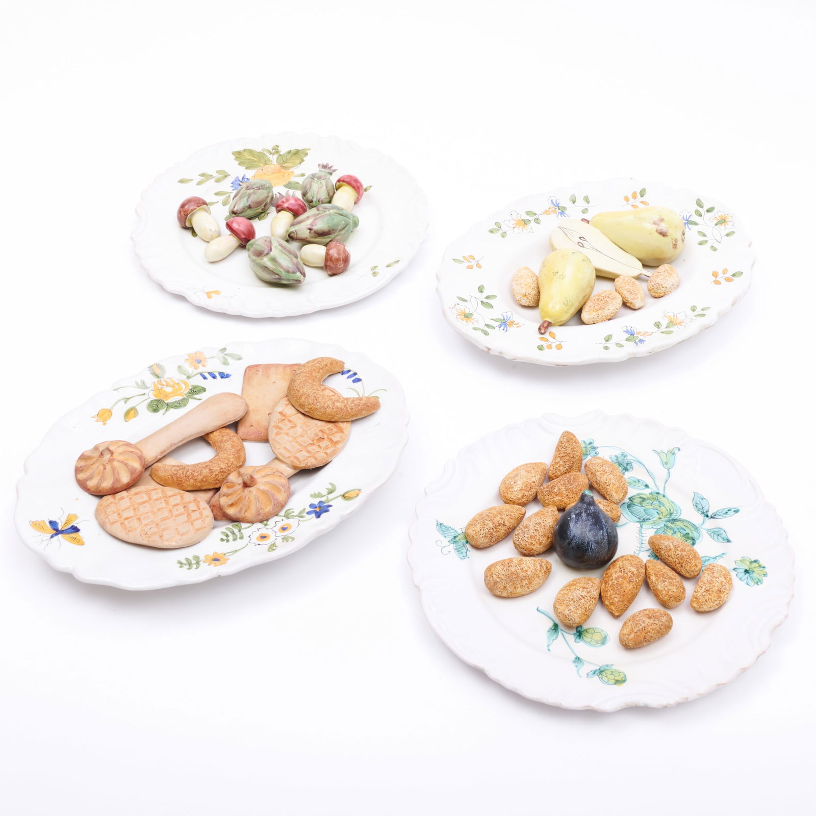 Group of Four Italian Ceramic Tromp L'oeil Plates (1 of 15)