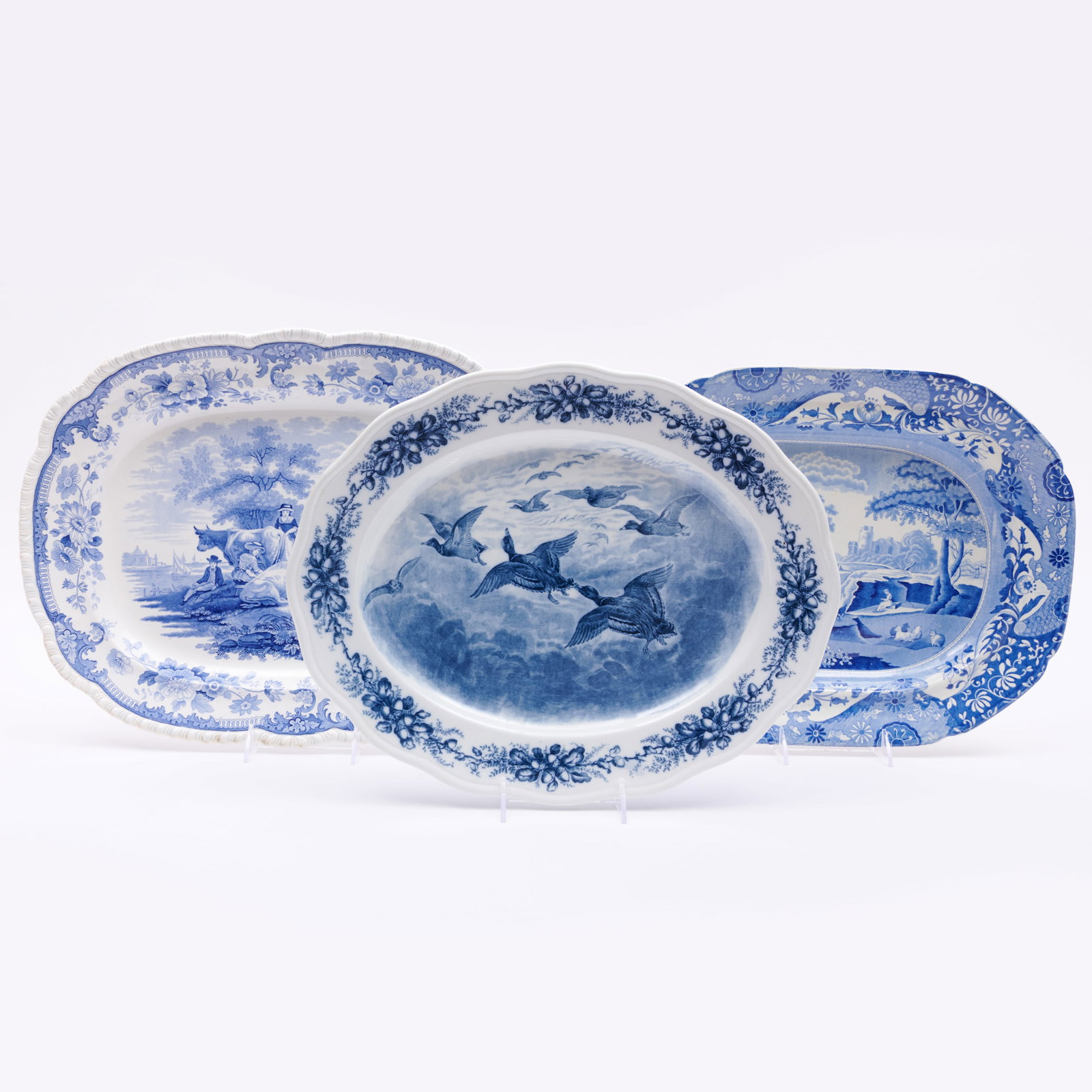 Three English Transfer Ware Platters (1 of 11)