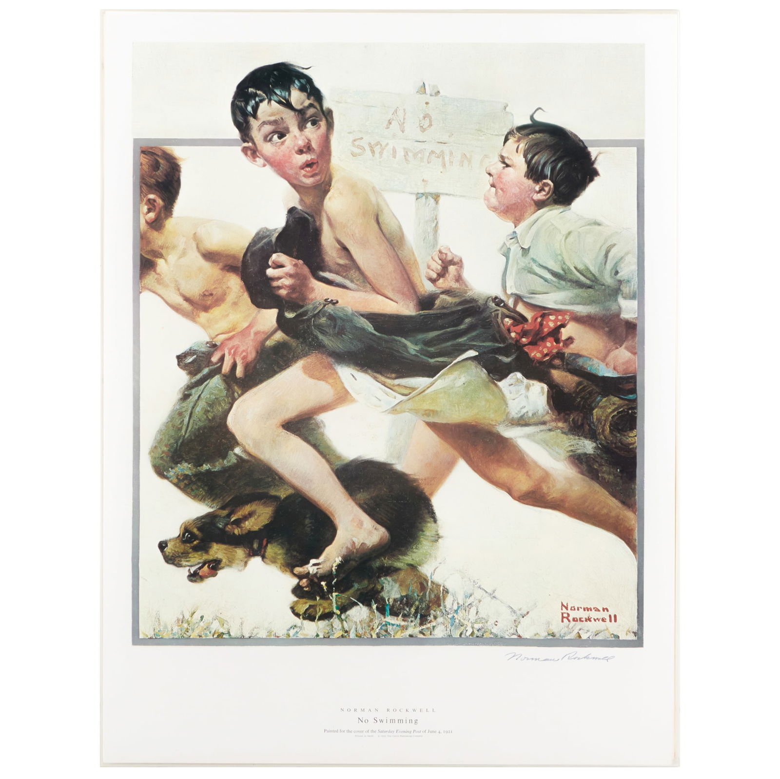 Norman Rockwell (1894-1978): No Swimming; Walking to Church: A Pair: and Weighing In (1 of 12)