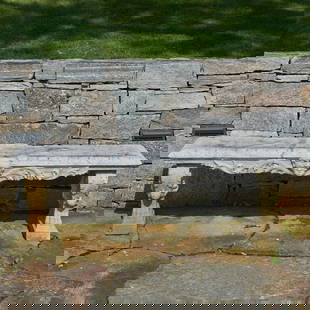 Italian Carved Marble Bench: Italian Carved Marble Bench18 1/2 x 5 ft. 1 in. x 18 1/2 in.Sold Summers Place Auctions, Billingshurst, UK, October 21, 2014.The Collection of Aso O. Tavitian - New York & Stockbridge.