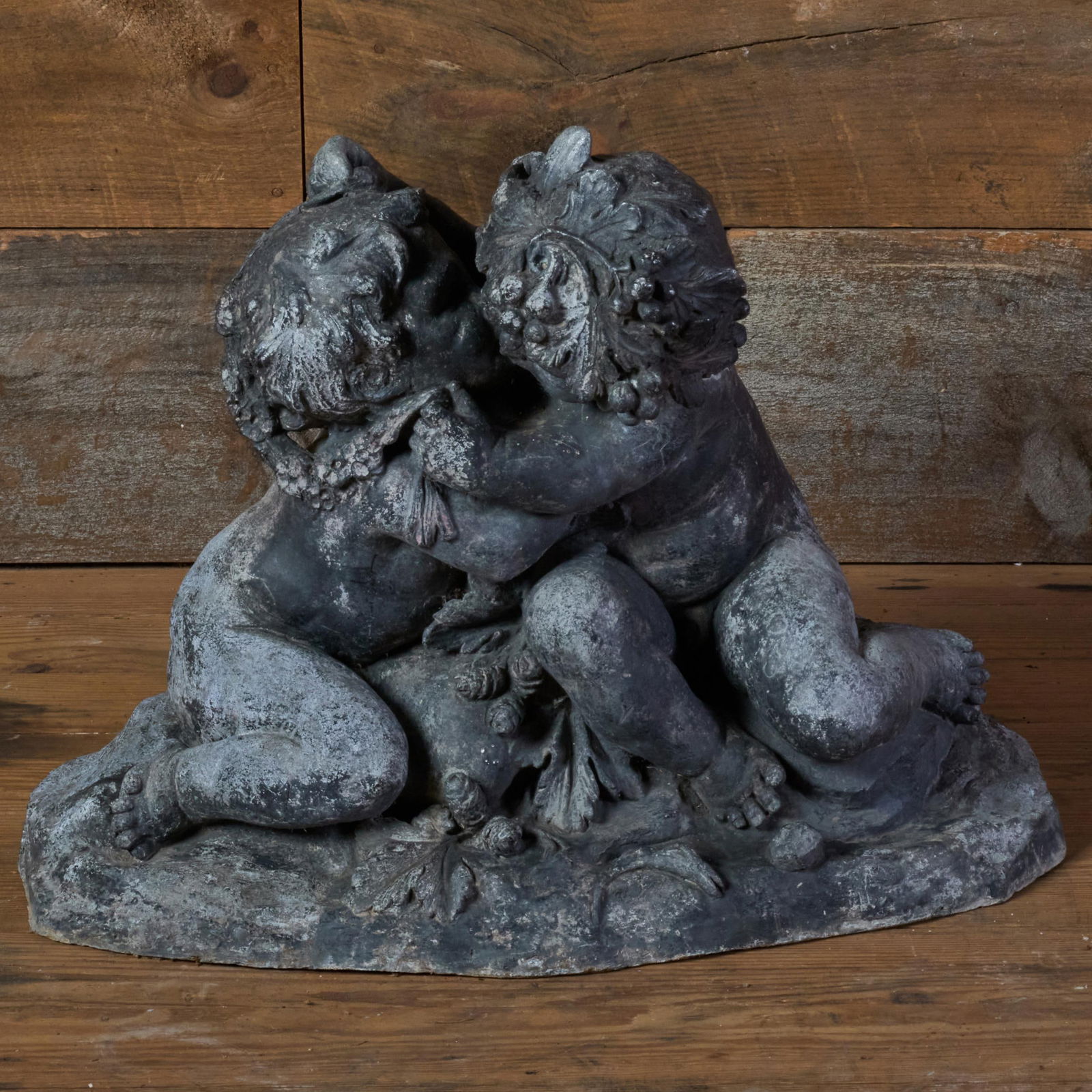 British Lead Sculpture of Two Putti (1 of 9)