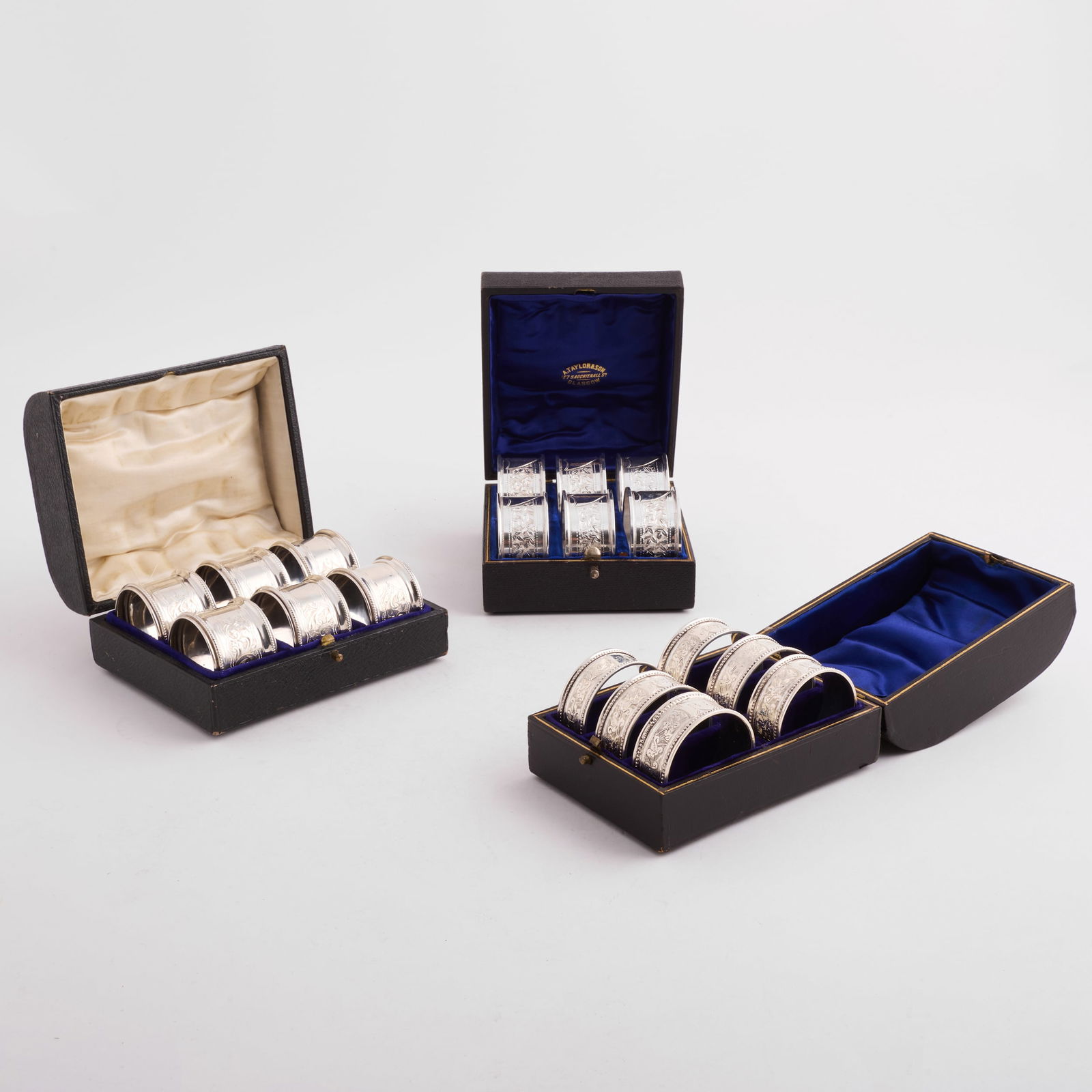 Three Sets of Six Victorian and Edwardian Silver Napkin Rings (1 of 10)