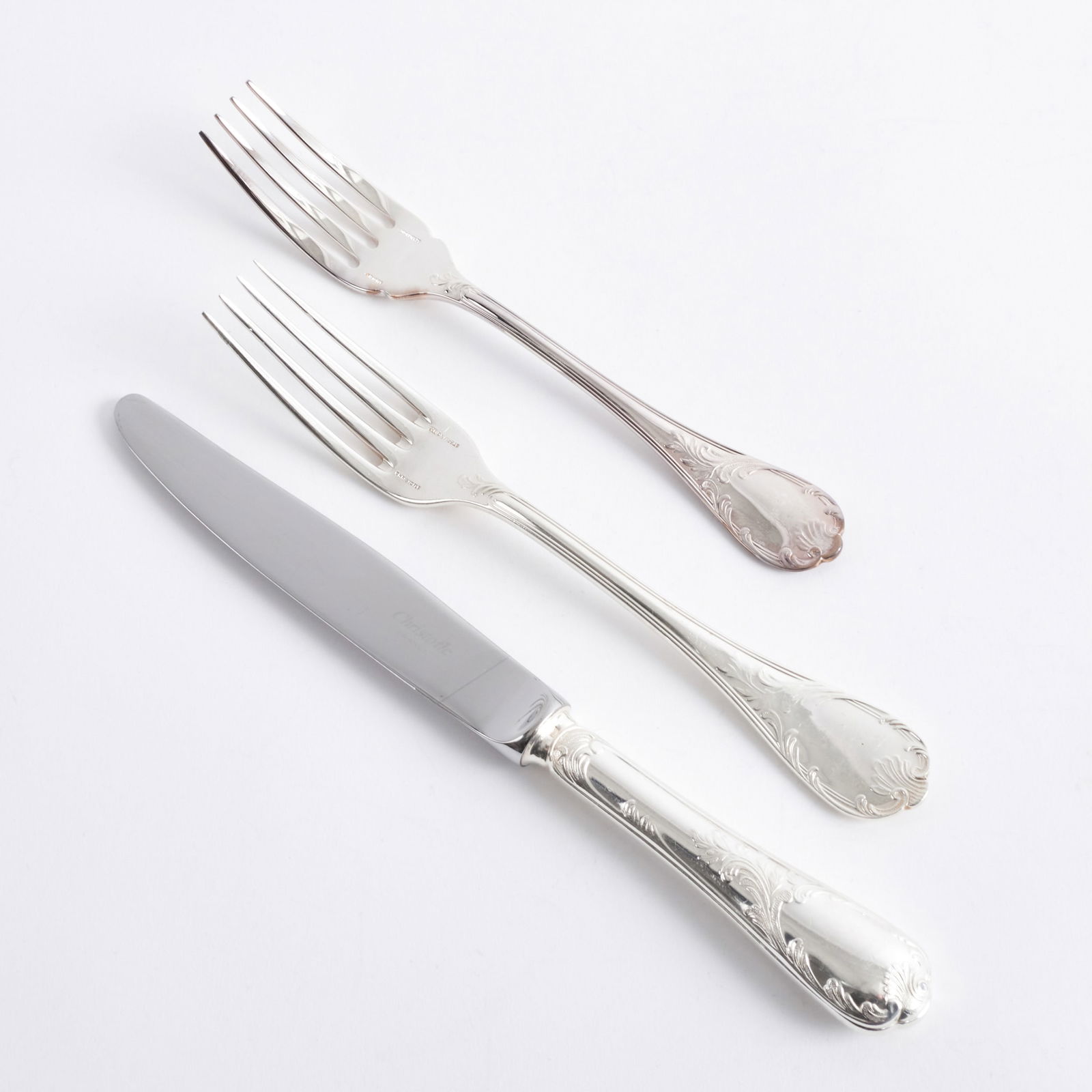 Christofle Silver Flatware Part Service in the 'Marly' Pattern (1 of 5)