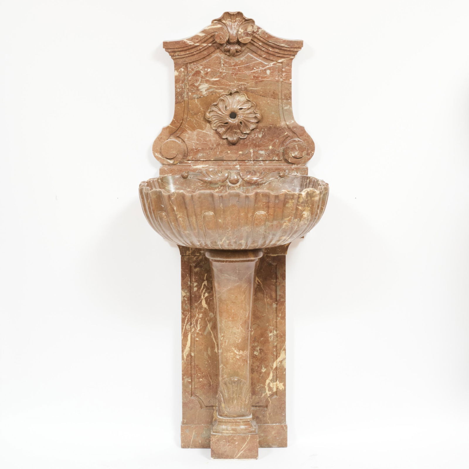 Carved Rouge Royale Marble Fountain (1 of 9)