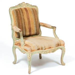 Louis XV Style Painted Fauteuil a la Reine