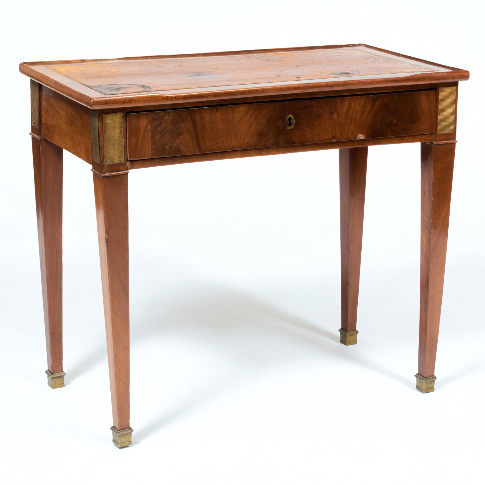 Continental Brass-Mounted Mahogany Writing Table (1 of 8)