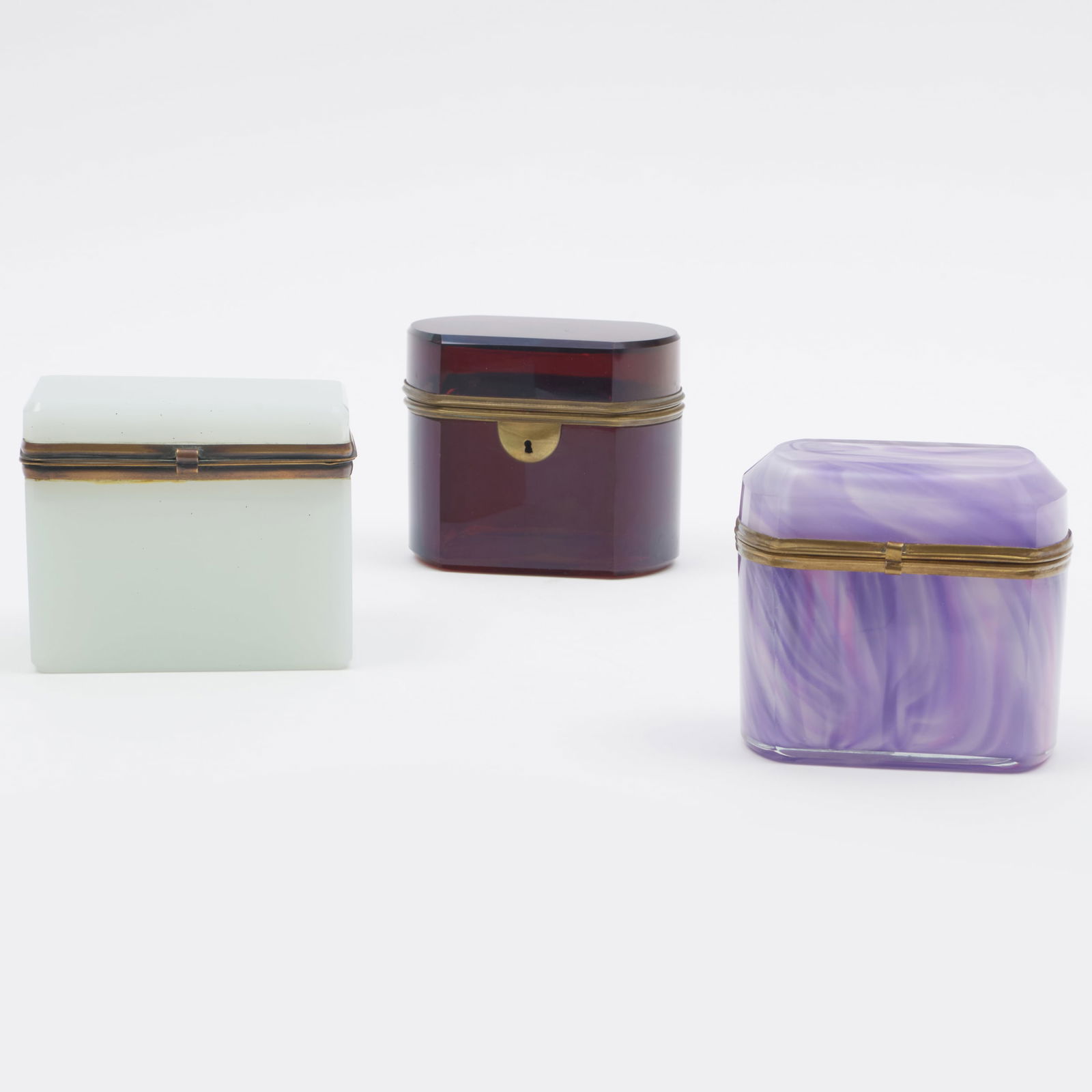 Three French Glass Table Boxes (1 of 17)