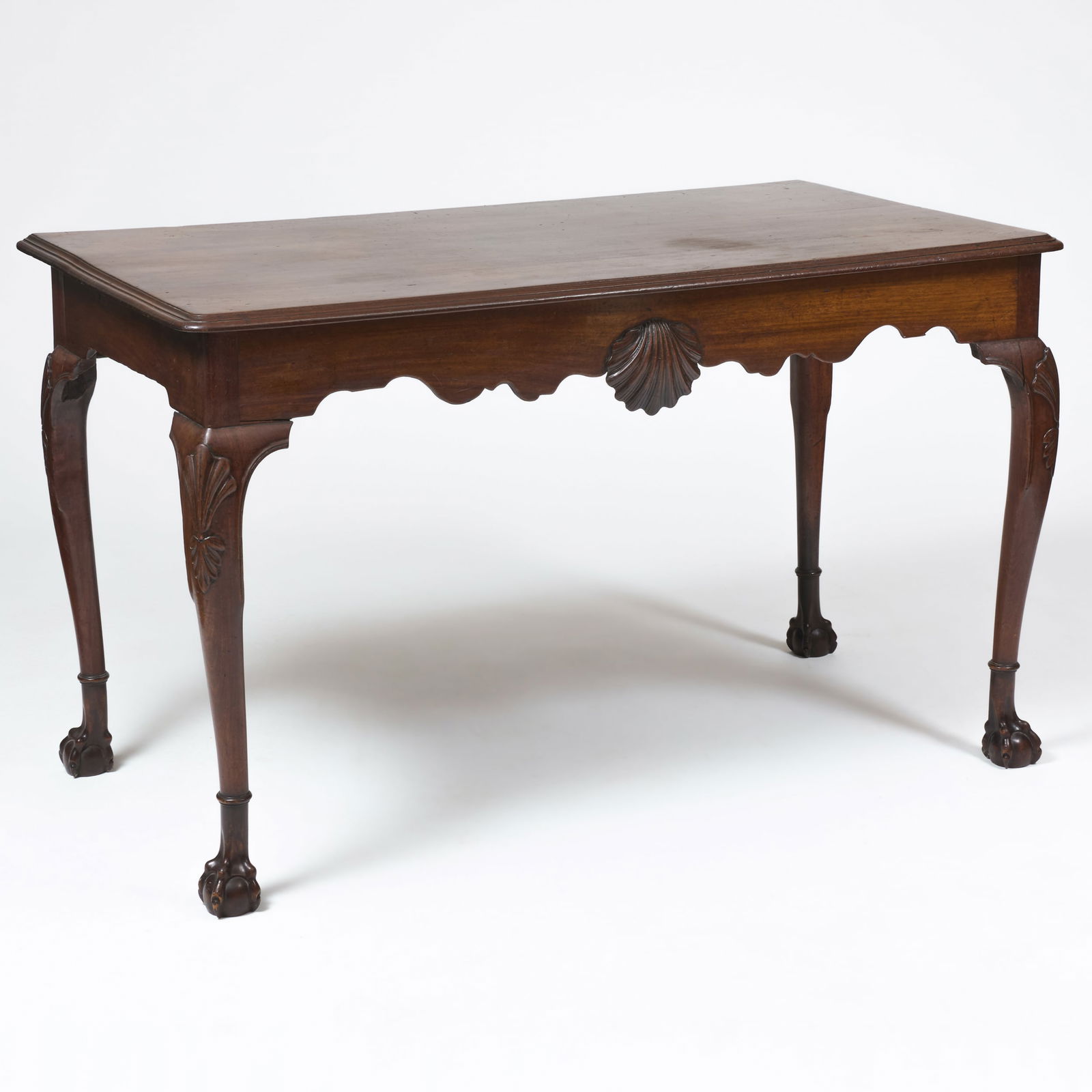 George I Carved Mahogany Console Table: George I Carved Mahogany Console Table 30 3/4 x 4 ft. 3 1/2 in. x 26 in.