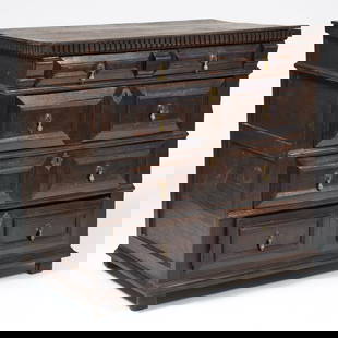 Charles II Walnut Chest of Drawers: Charles II Walnut Chest of Drawers 36 x 38 1/2 x 23 3/4 in.