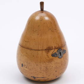 George III Fruitwood Pear-Form Tea Caddy (1 of 9)