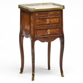 Louis XV Gilt-Brass and Bronze-Mounted Kingwood and Tulipwood Side Table (1 of 8)