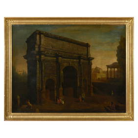 After Giovanni Battista Piranesi (1720-1778): A View of the Arch of Septimus Severus, with the Ruins (1 of 5)