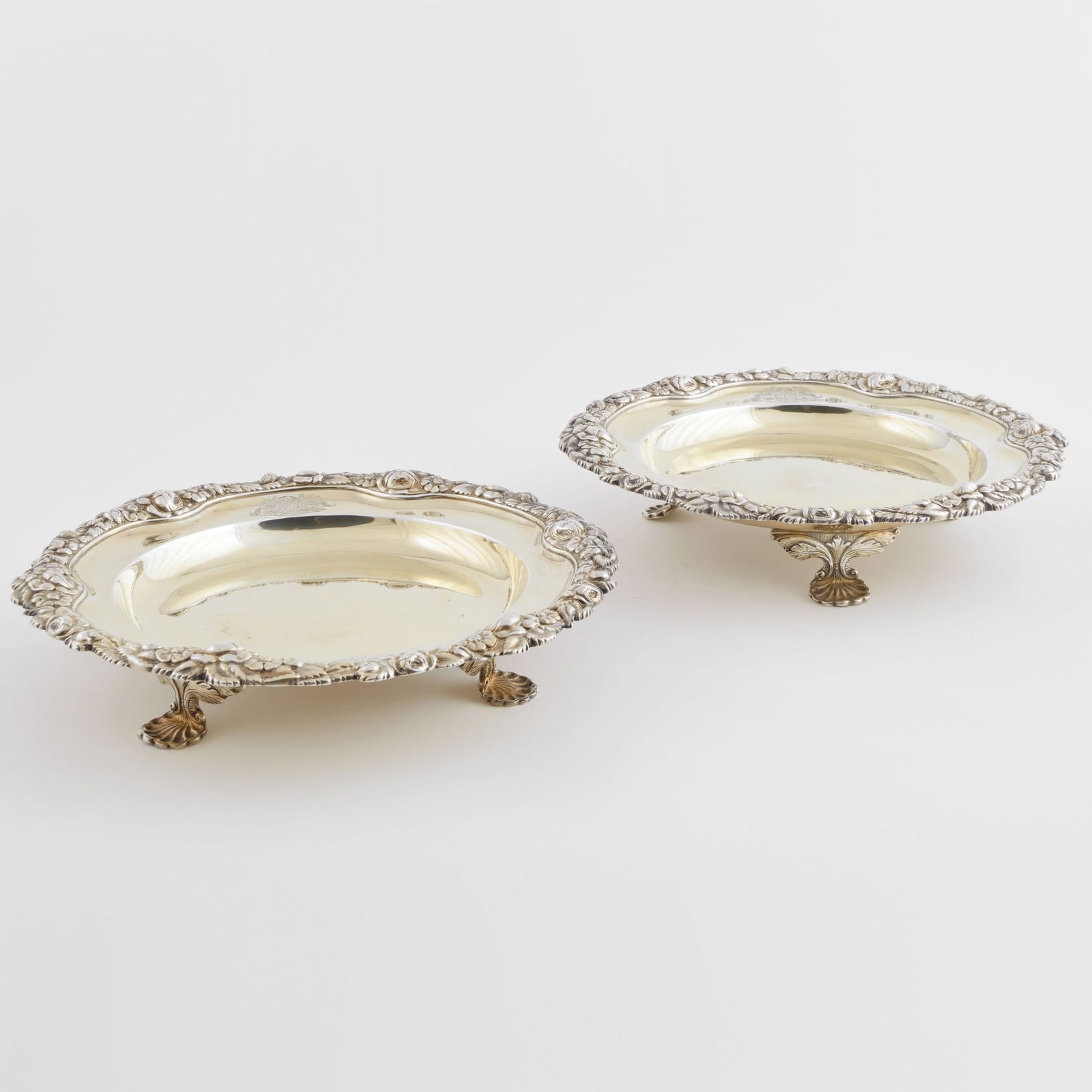Pair of George III Silver Gilt Compotes Engraved with Armorials (1 of 7)