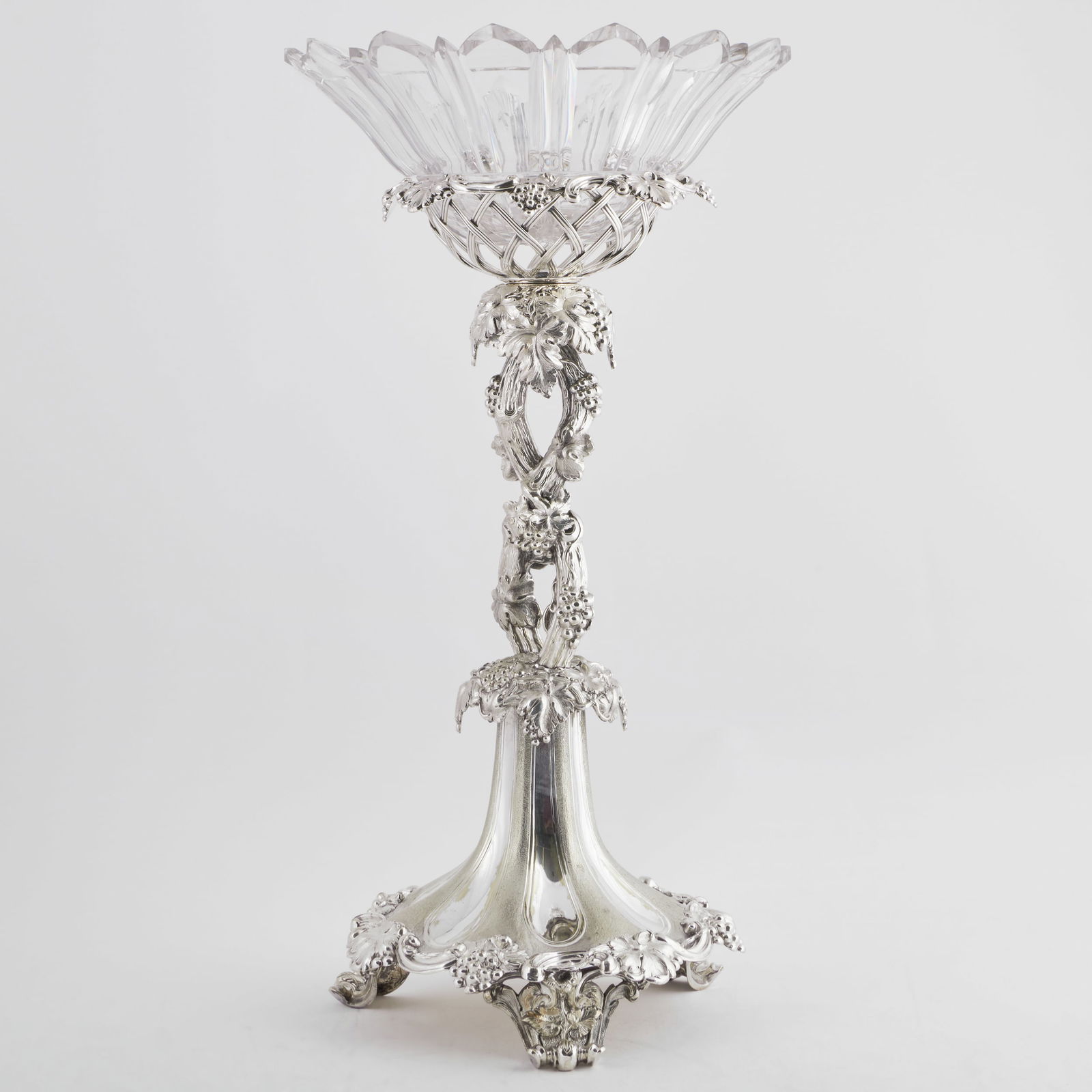 Victorian Silver Plate Centerpiece with a Cut Glass Insert (1 of 9)
