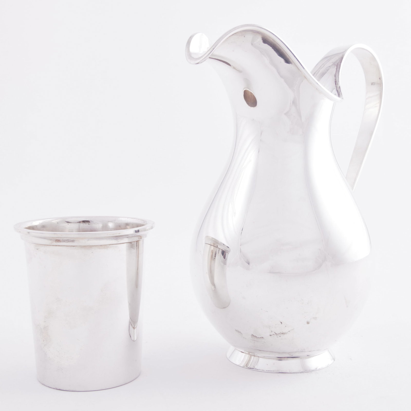 Kay Fisker for Anton Michelsen Silver Pitcher and Five Danish Tumblers (1 of 7)