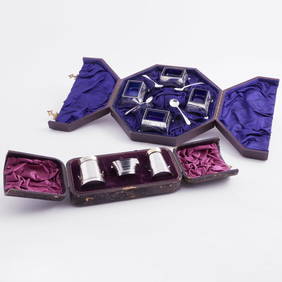 Victorian Silver Milking Themed Condiment Set and a Silver Plate Set of Salt Cellars (1 of 11)