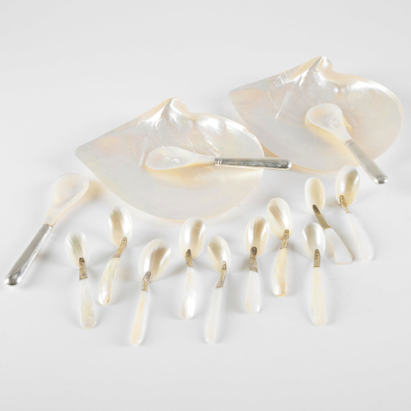 Group of Mother-of-Pearl and Silver Caviar Wares (1 of 6)