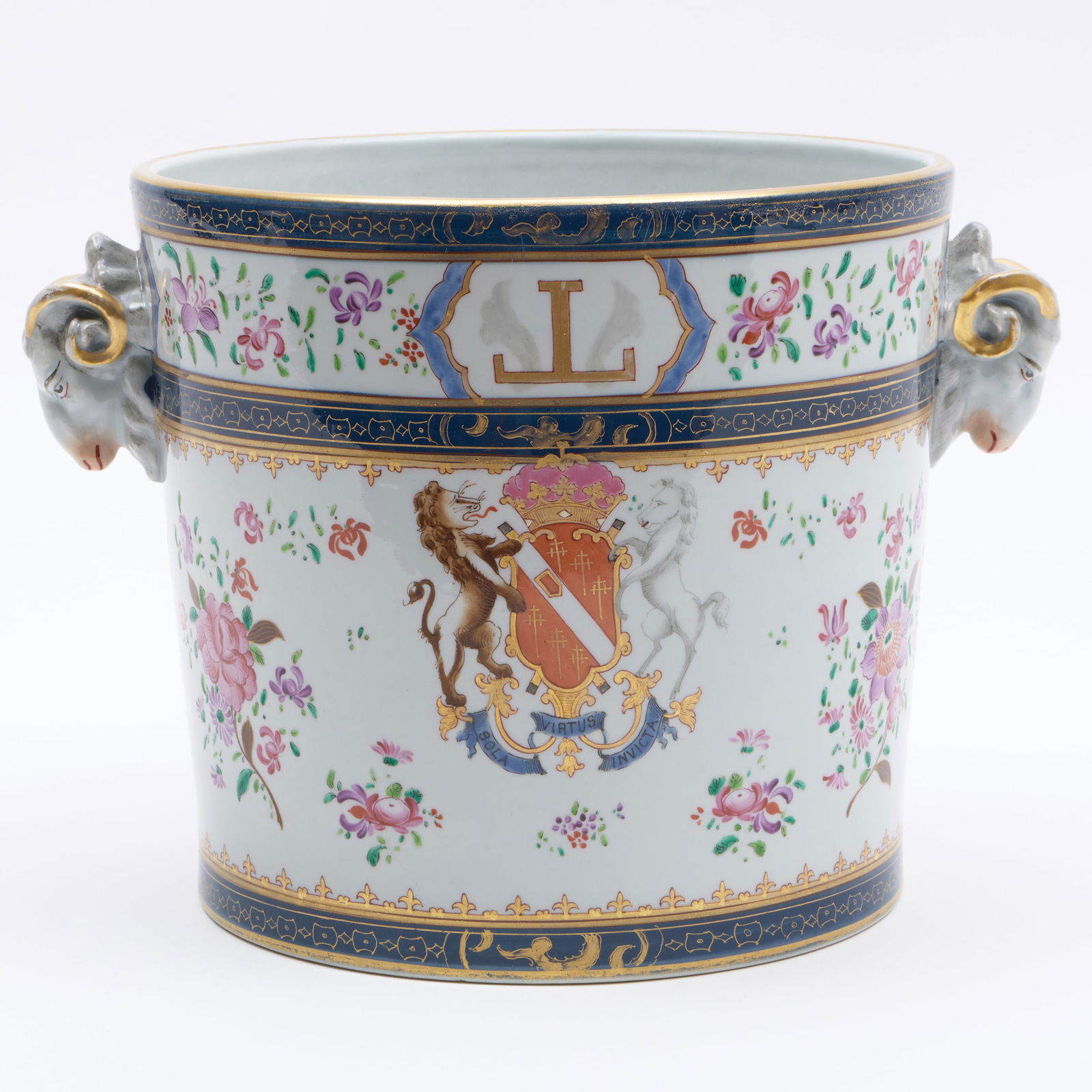 Large Samson Chinese Export Style Porcelain Bottle Cooler (1 of 8)