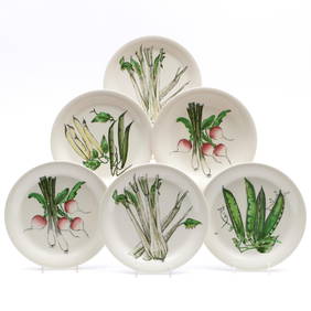 Set of Six Clarice Cliff Porcelain Vegetable Plates (1 of 17)