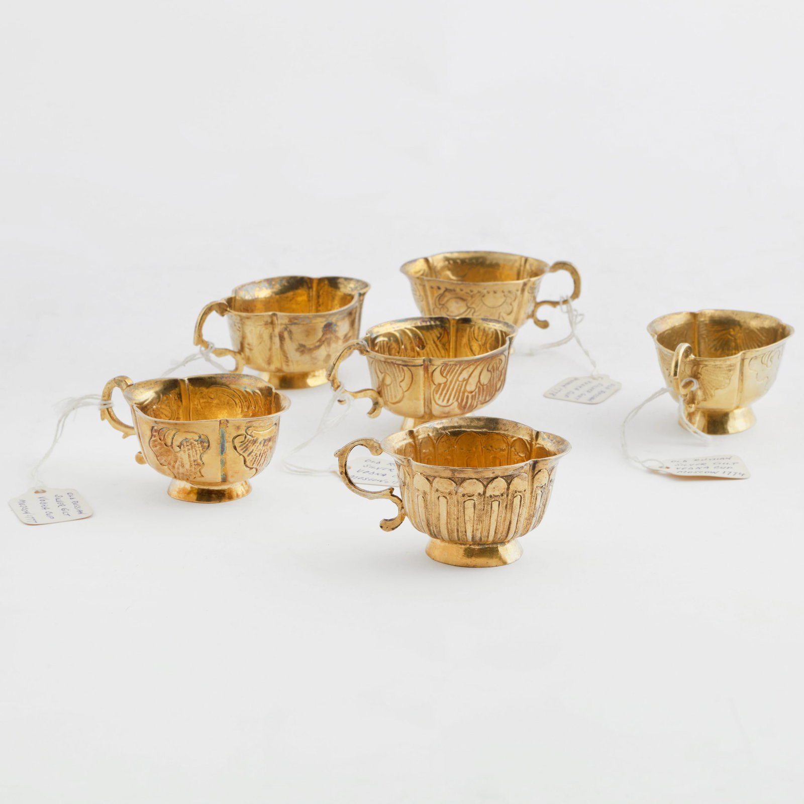 Group of Six Russian Silver Gilt Vodka Cups (1 of 4)