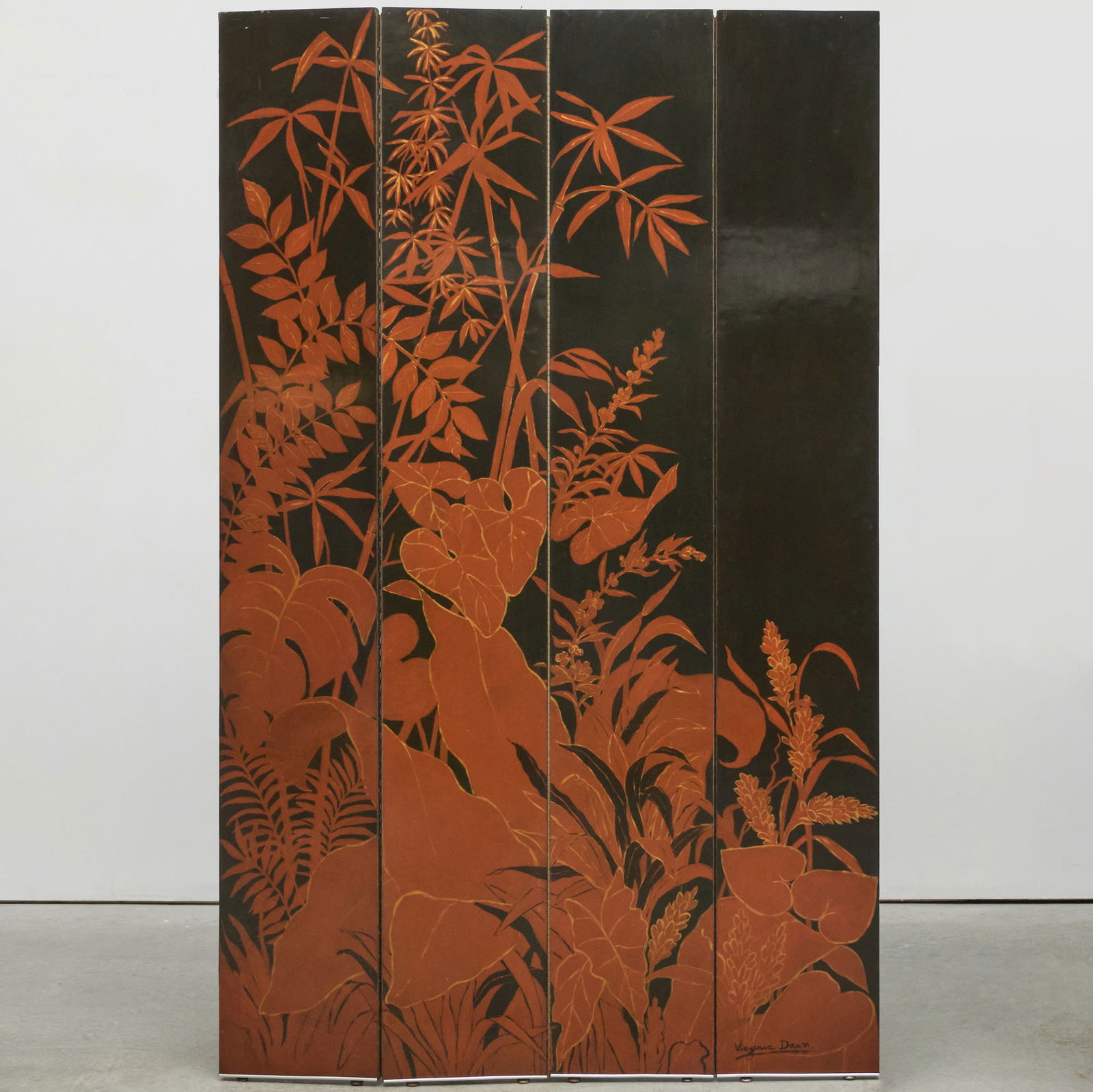 Contemporary Virginia Dawn Lacquer Four Panel Screen (1 of 4)