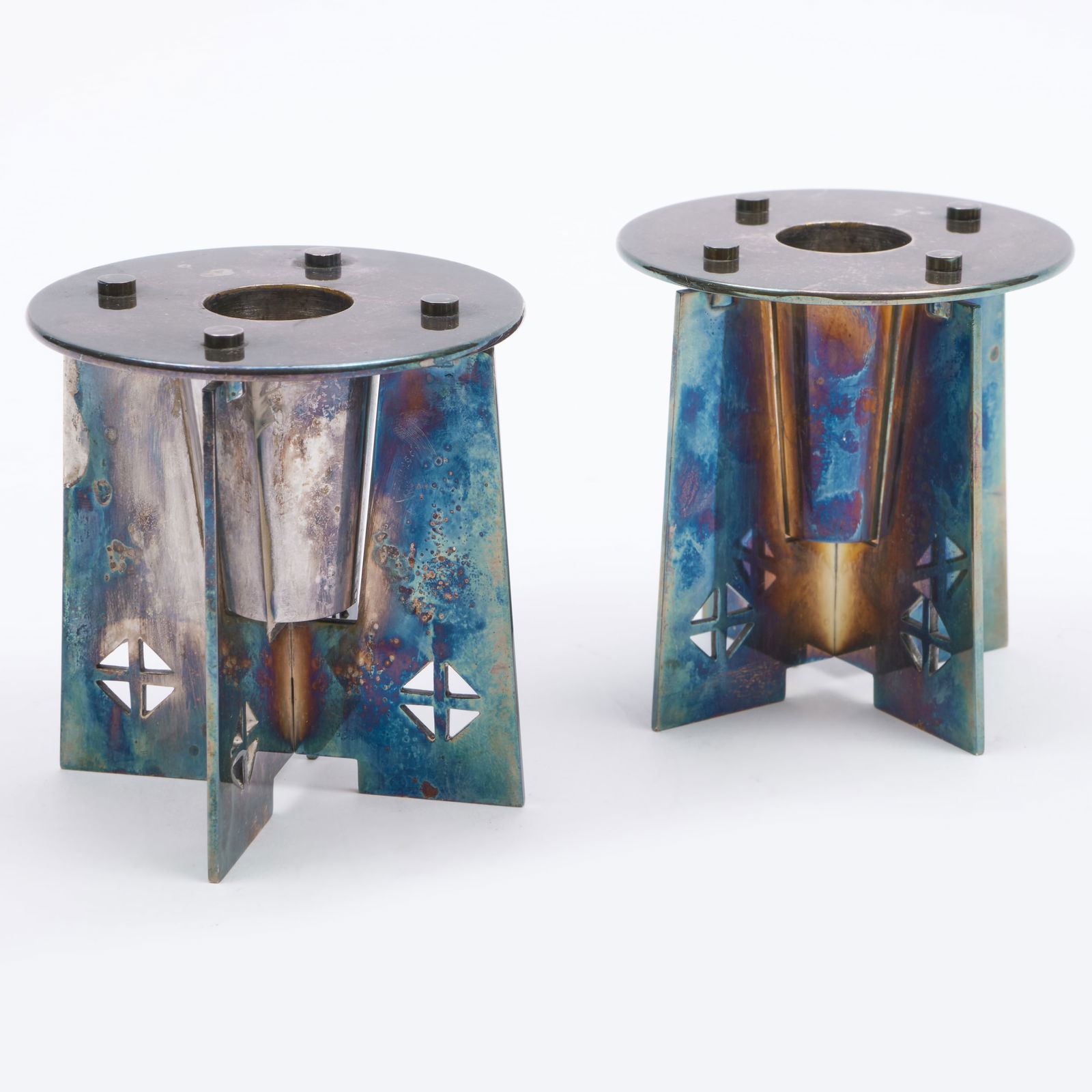 Pair of Swid Powell Silver Plate Candle Holders (1 of 6)