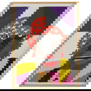 Ivan Chermayeff (1932-2017): Black Lady: Ivan Chermayeff (1932-2017): Black Lady Mixed media collage on paper, 1995, signed 'Ivan Chermayeff' and dated lower right, titled lower left. 30 x 22 in. (sheet), 34 x 25 1/2 in. (frame). By descent