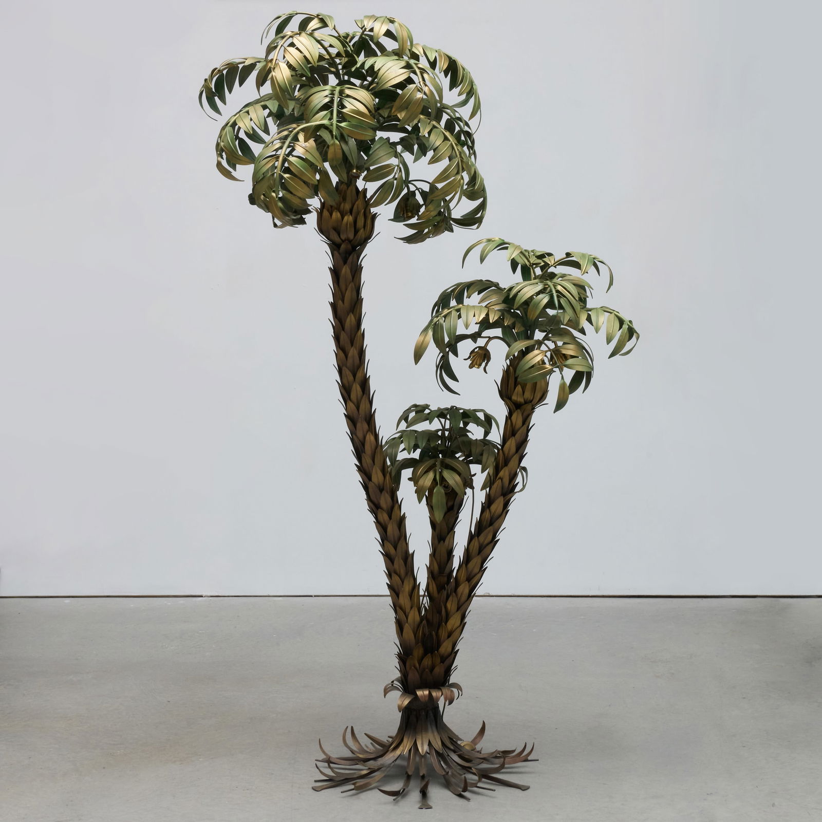 Painted Metal Palm Tree Form Floor Lamp (1 of 9)