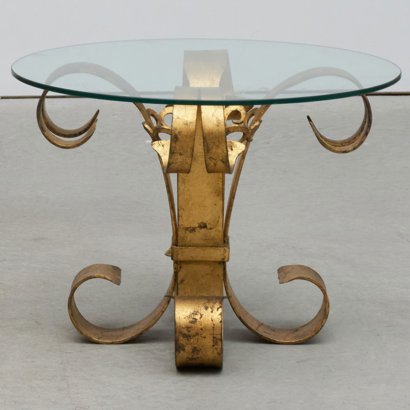 Gilt-Metal and Glass Low Table, Probably Italian (1 of 7)