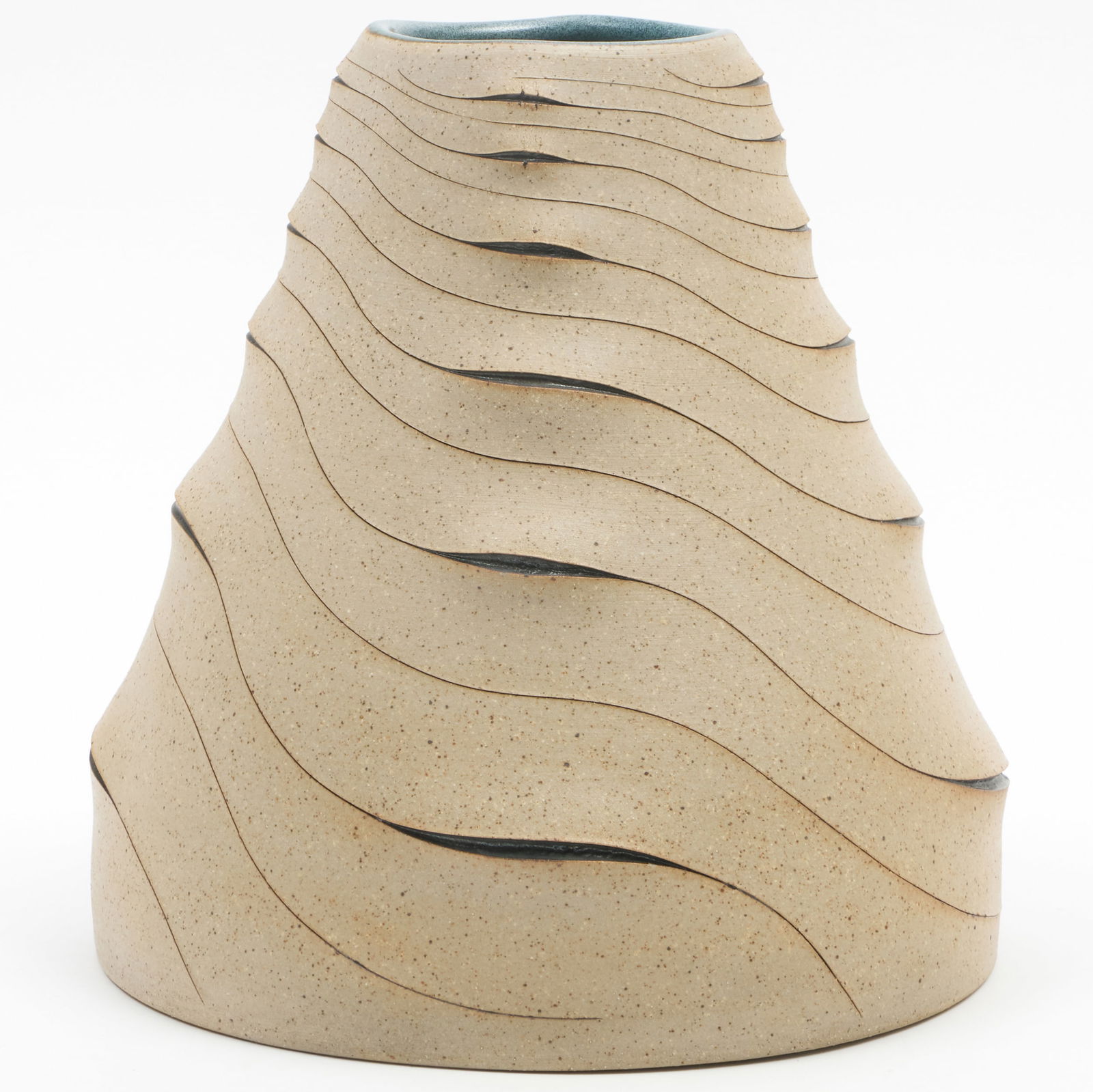 Gustavo Perez (b. 1950): Untitled (Vase): Gustavo Perez (b. 1950): Untitled (Vase) Earthenware, painted monogram mark. 10 x 9 3/8 in. diam.