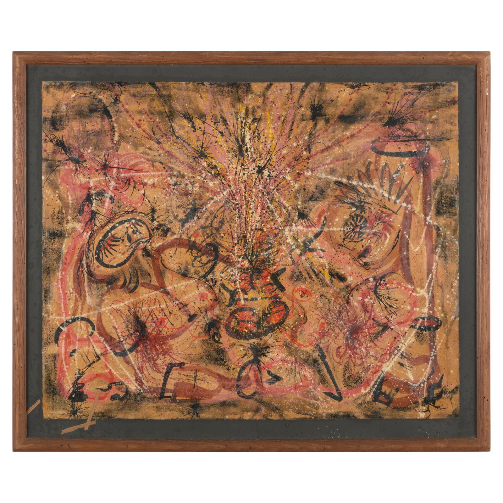 Alfonso Ossorio (1916-1990): Untitled: Alfonso Ossorio (1916-1990): Untitled Gouache, oil and ink on paper, 1949, signed with the artist's monogram and dated on the reverse. 20 x 25 in. (sheet), 25 x 29 1/2 in. (frame). Note: