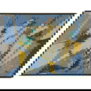 20th Century School: Untitled: 20th Century School: UntitledOil on canvas mounted on board, 1956, indistinctly signed 'Witcha P.' and dated lower right.23 1/2 x 31 1/2 in., 24 1/2 x 32 1/2 in. (frame). 