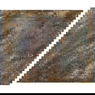 John Lees (b. 1943): Stump: John Lees (b. 1943): Stump Oil and collage on canvas, 1991-95, signed 'John Lees' and dated on the reverse, with label from Hirschl & Adler Modern, NY. 31 1/2 x 38 in., unframed. Exhibited: Hirschl &