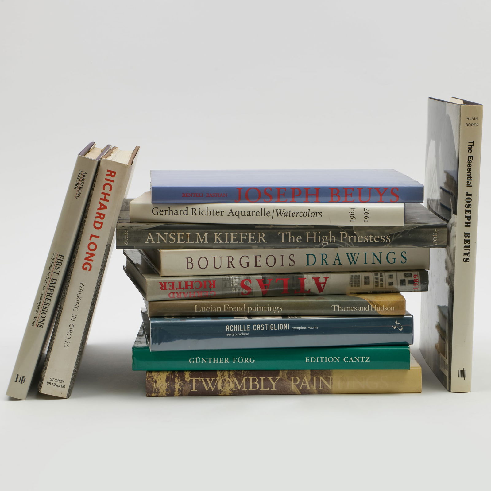 Group of Miscellaneous Artist Monographs: Group of Miscellaneous Artist Monographs Including: Gunther Forg; Twombly Paintings; Achille Castiglioni: Complete Works; Lucien Freud Paintings; Louise Bourgeois Drawings; Gerhard Richter: At