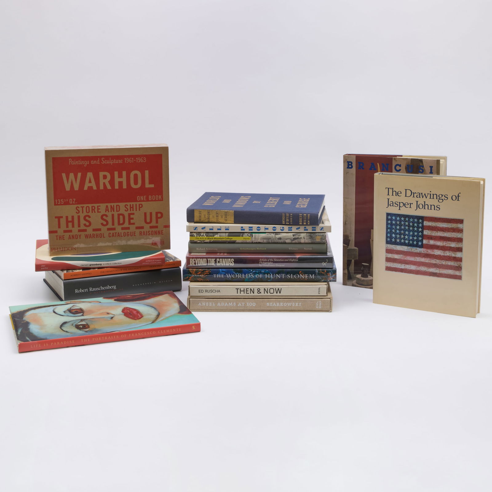 Group of Miscellaneous Artist Monographs: Group of Miscellaneous Artist Monographs Including: The Worlds of Hunt Slonem, signed and inscribed 'For Steven. XOXO Hunt Slonem'; Warhol: Paintings and Sculpture 1961-1963, Volume I; Ed Ruscha: Then