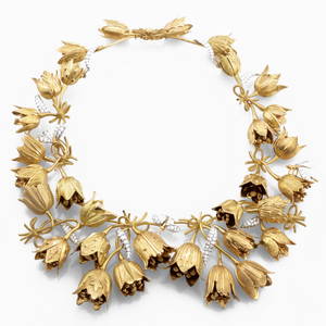Tiffany & Co., Schlumberger 18k Gold, Platinum and Diamond 'Tulip' Necklace and a Pair of Matching