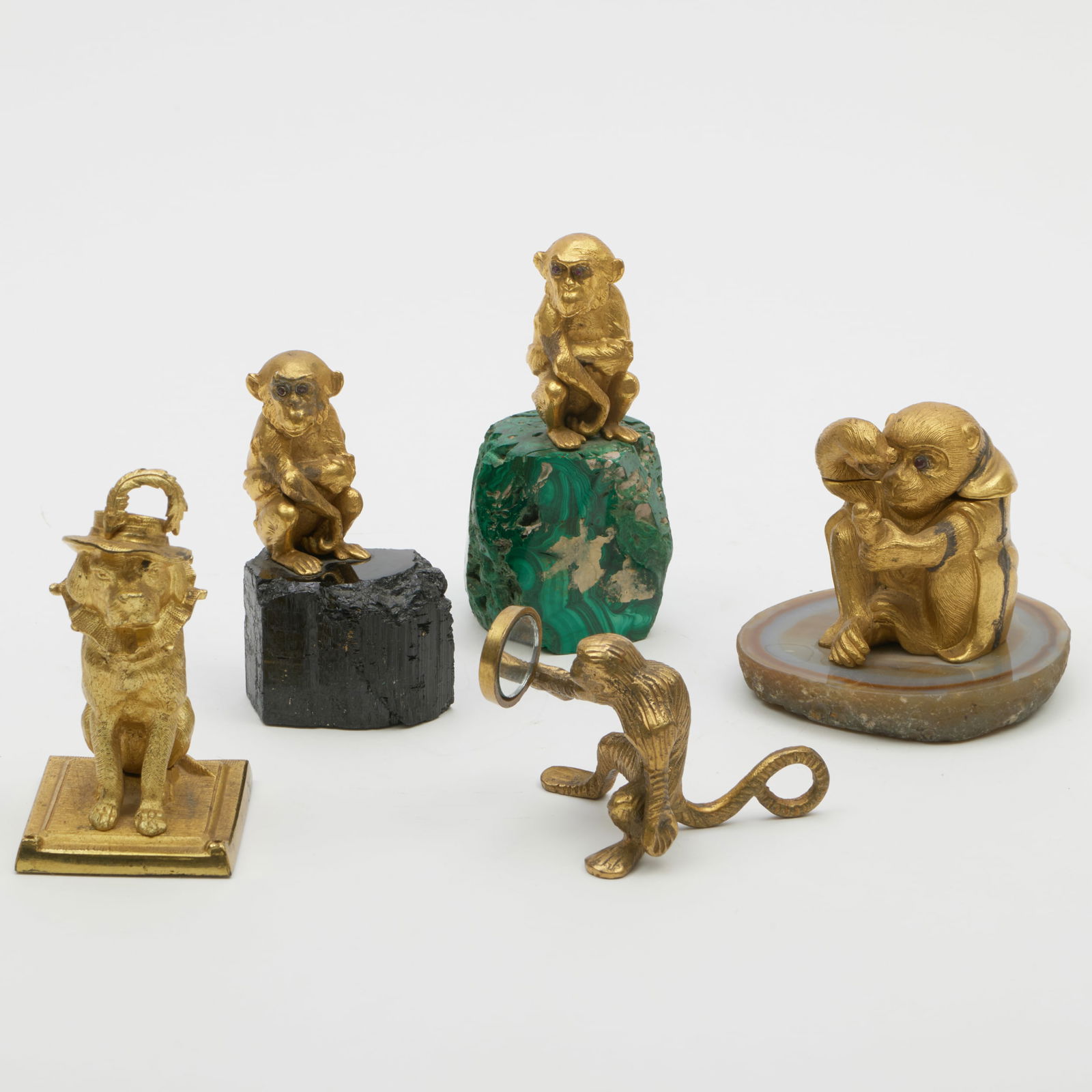 Group of Brass, Gilt-Metal, and Stone Tabletop Objects (1 of 20)