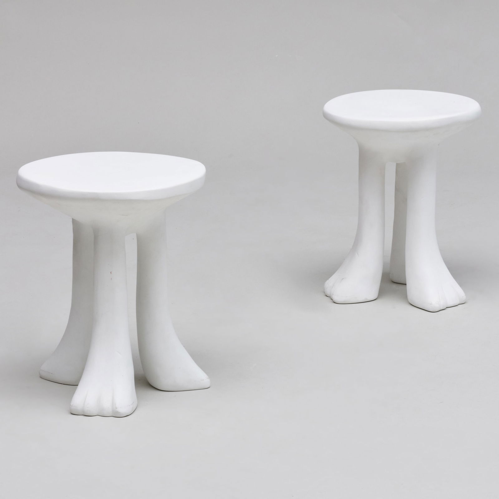 Pair of John Dickinson Small White Faux Plaster African Tables, for Sutherland (1 of 10)