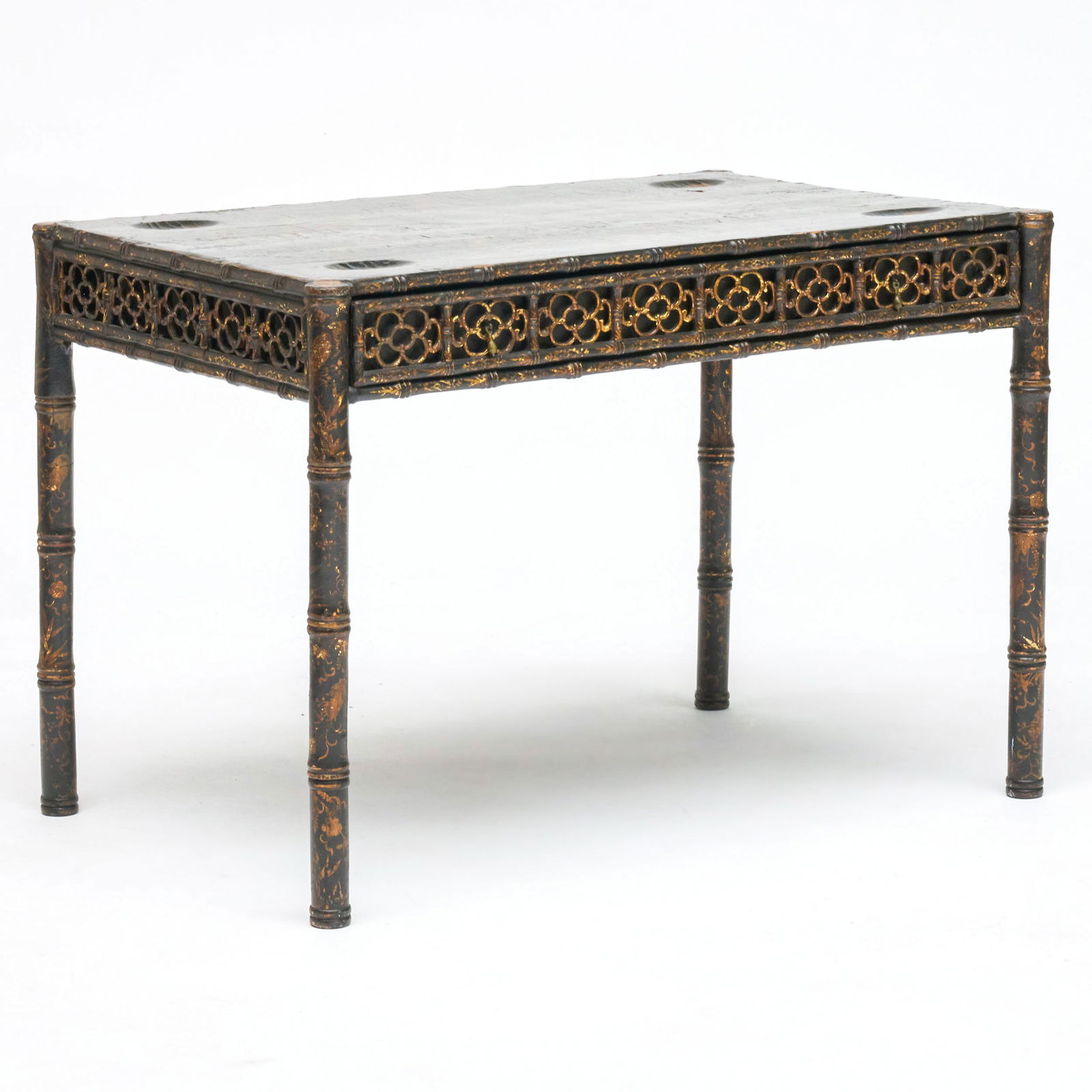 Chinese Export Black Lacquer and Parcel-Gilt Games Table (1 of 8)