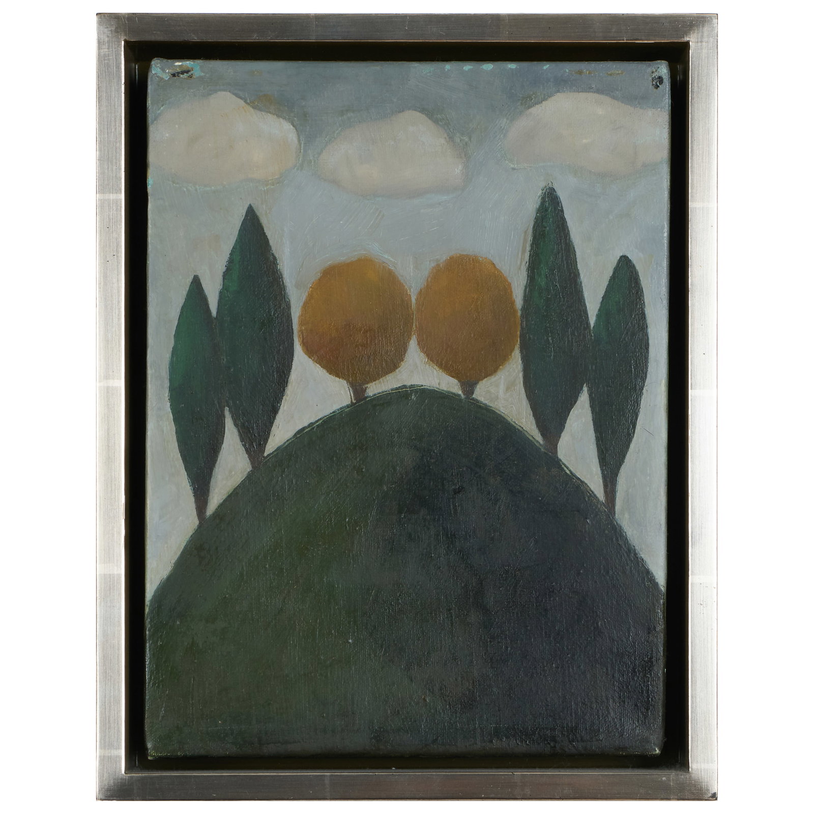 Barry Bridgwood (b. 1957): Promontory: Barry Bridgwood (b. 1957): Promontory Oil on canvas, 1993, signed 'Barry Bridgwood', titled and dated on the reverse. 12 x 9 in., 13 1/2 x 10 1/2 in. (frame).