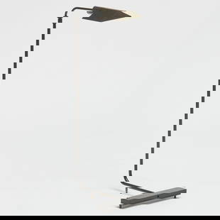 Bronze-Finish Retractable Reading Lamp, In the Style of Cedric Hartman: Bronze-Finish Retractable Reading Lamp, In the Style of Cedric Hartman 34 1/2 x 11 x 13 1/4 in., unsigned.