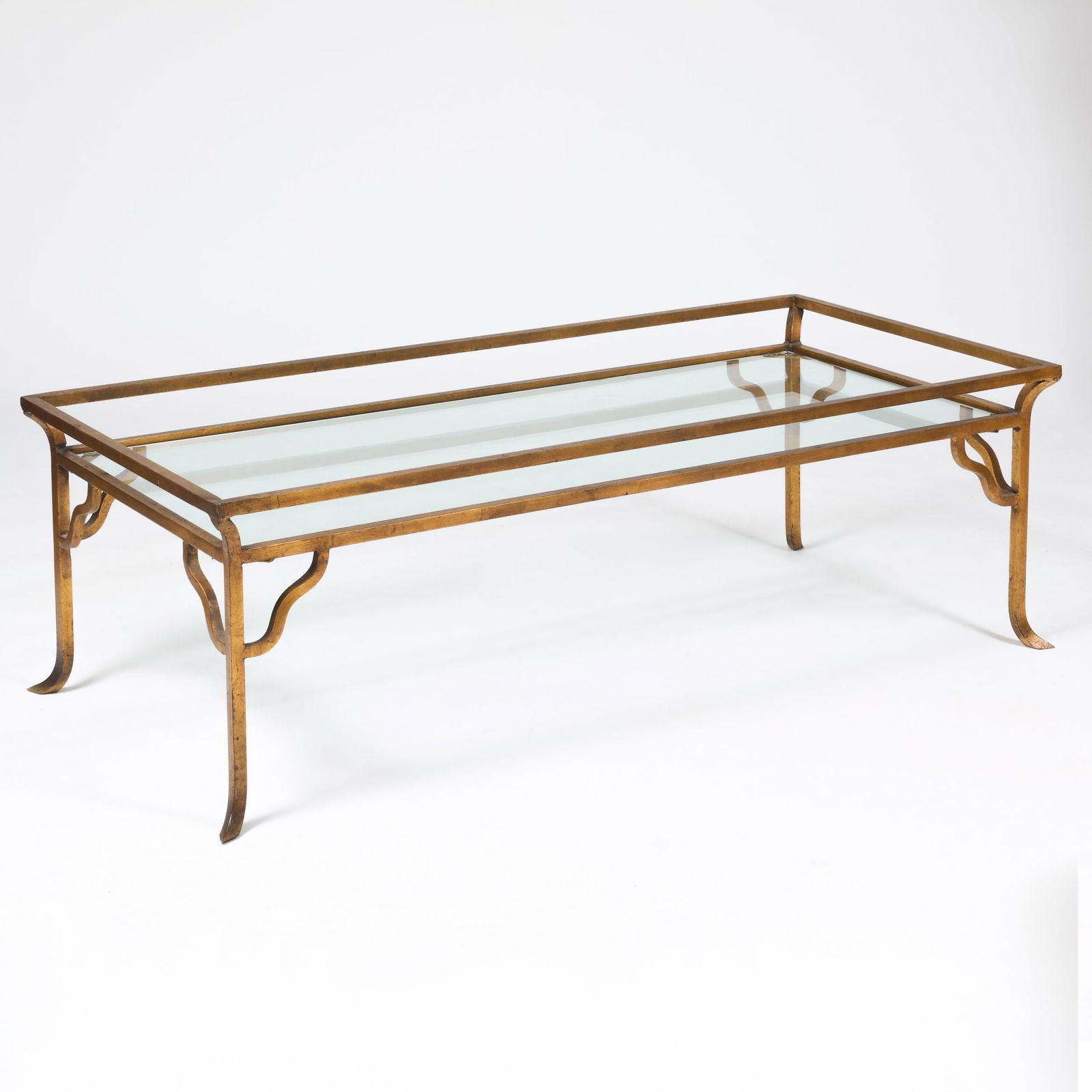 Modern Gilt-Metal and Glass Low Table (1 of 5)