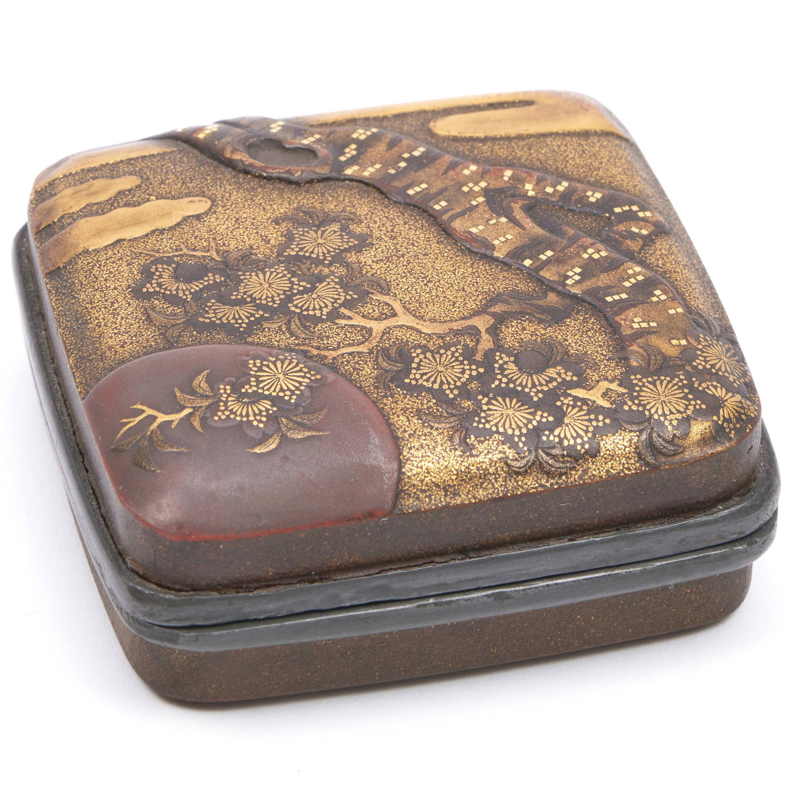 Japanese Lacquer Box with Tree