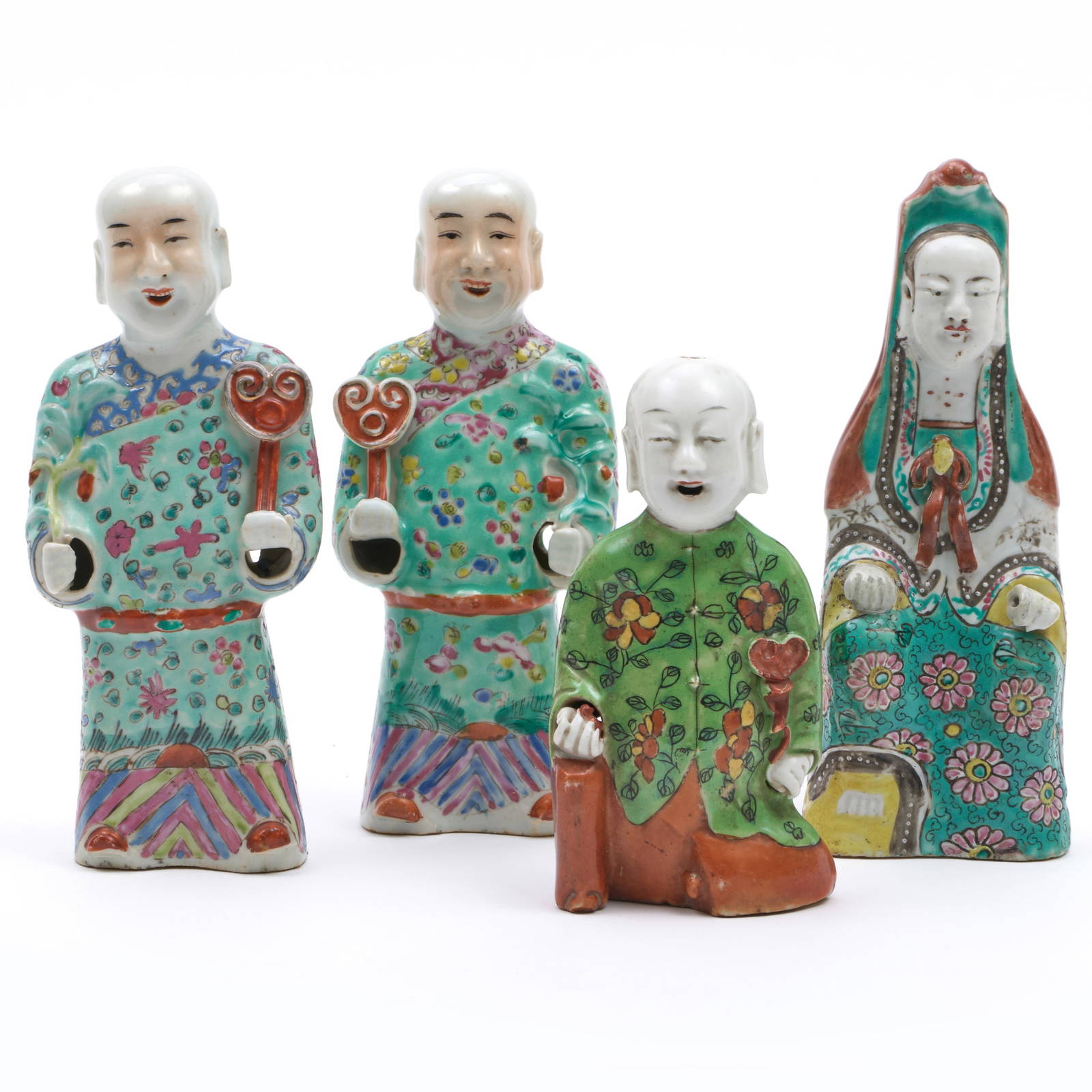 Group of Four Chinese Famille Rose Porcelain Figures