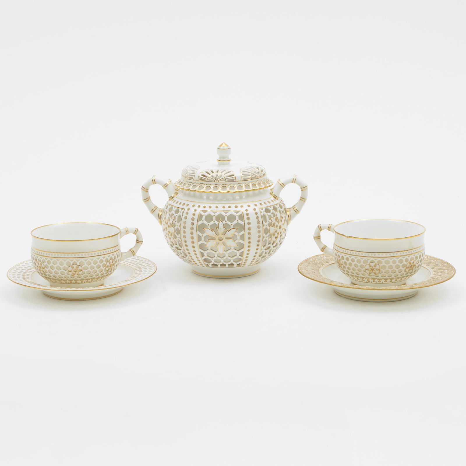 Group of Sevres Reticulated Porcelain Teawares (1 of 20)